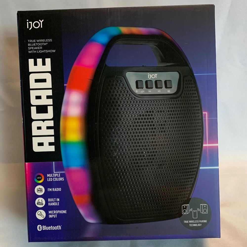NIB! Arcade True Wireless Bluetooth Speaker with LED Lightshow!